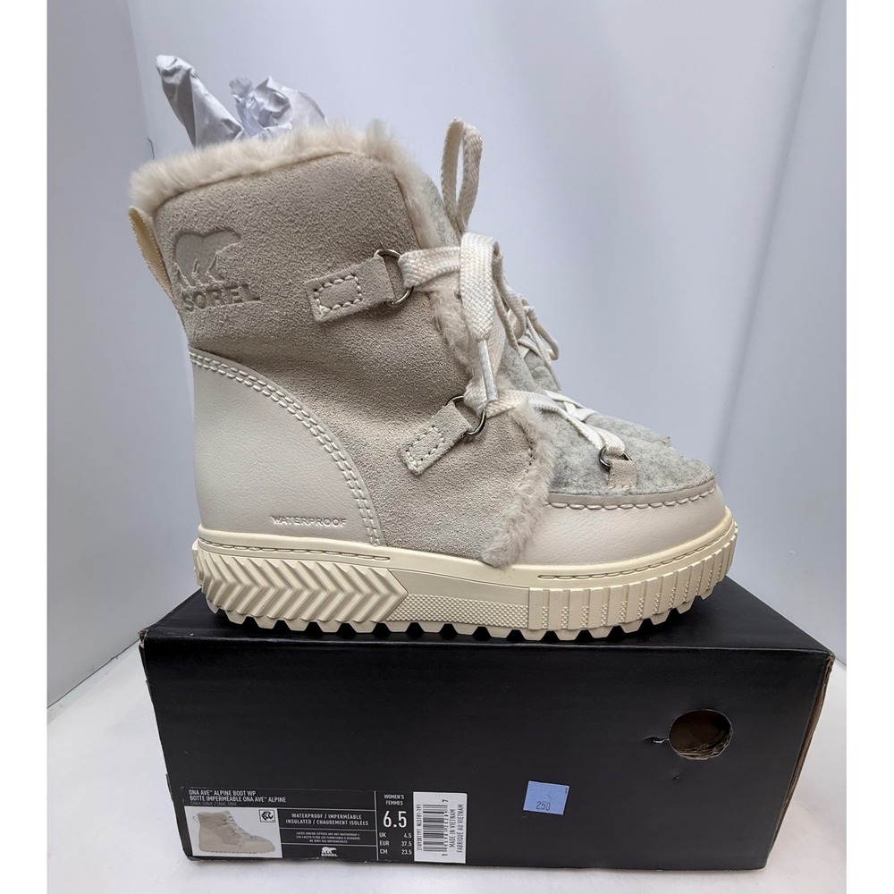Sorel Ona Ave Alpine Boot Waterproof Size 6.5 Winter Fashion Boots Tan Gray